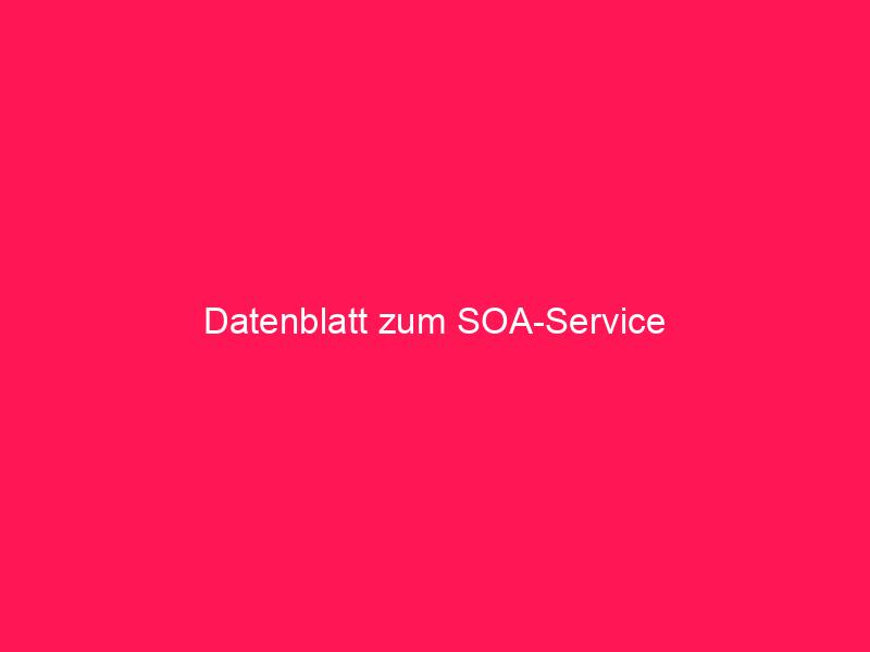 Datenblatt zum SOA-Service | conzept 16 Blog