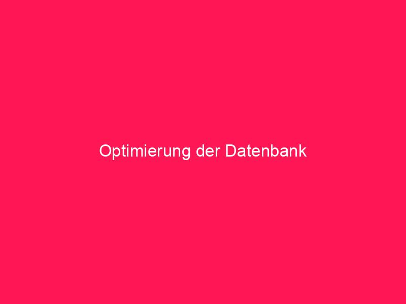 Optimierung der Datenbank | conzept 16 Blog