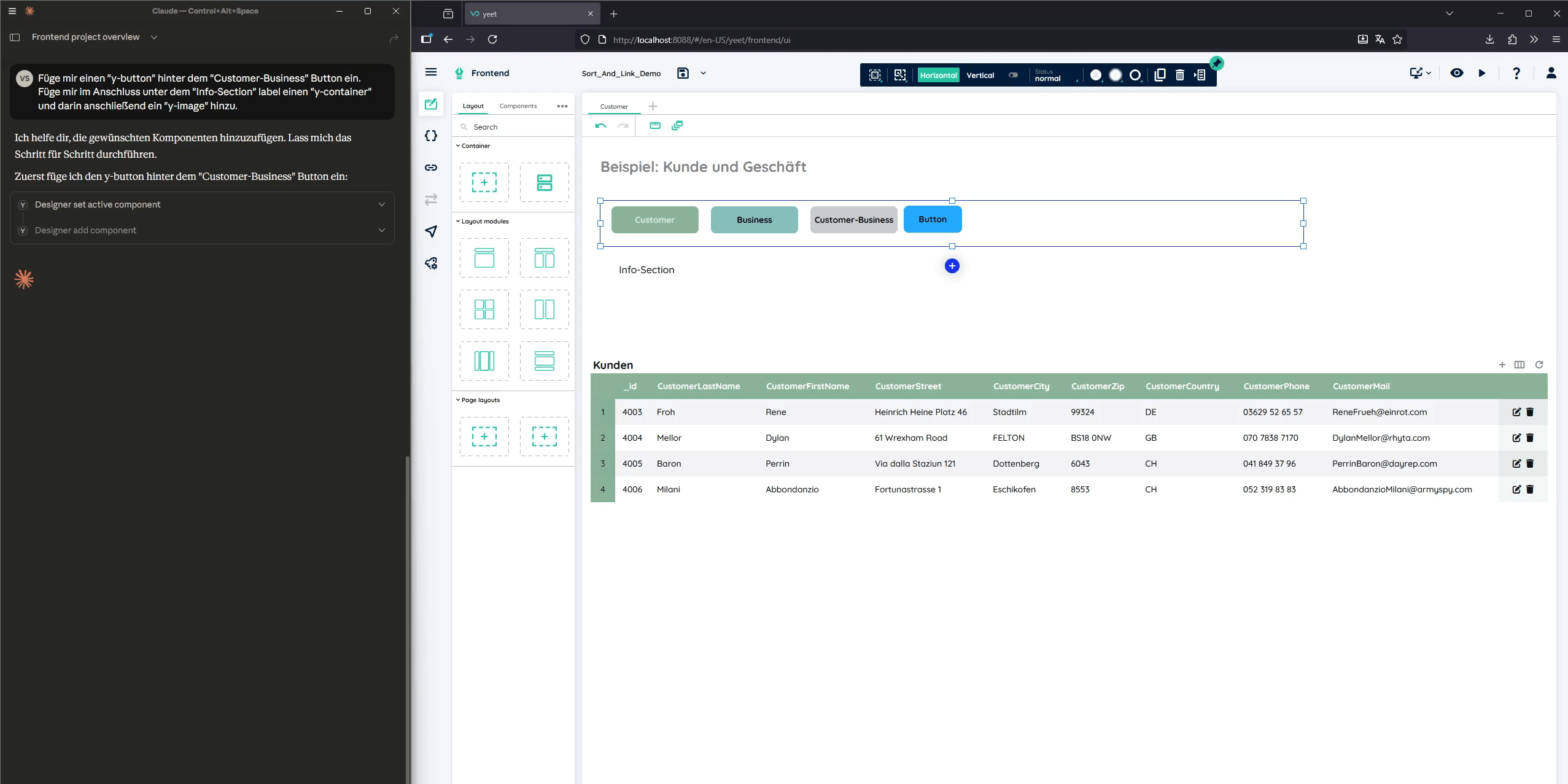 DurchKI werden in yeet Buttons in der Anwendungdoberfläche eingefügt