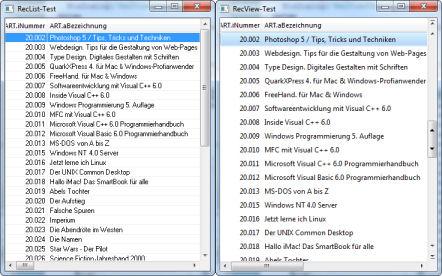 RecList und RecView