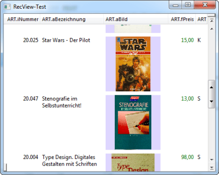 RecView mit Bildern
