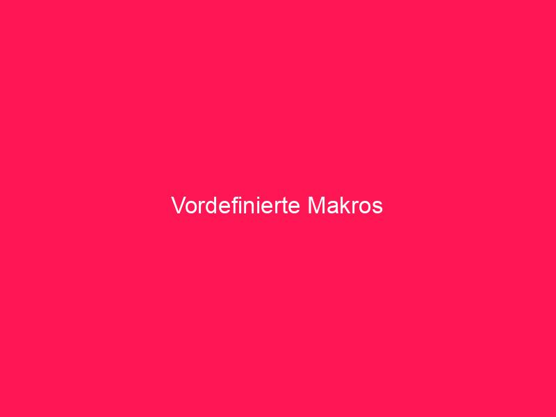 Vordefinierte Makros | conzept 16
